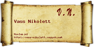 Vass Nikolett névjegykártya